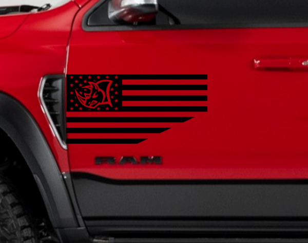 Ram RHO Rhino American Flag Decal - Image 2